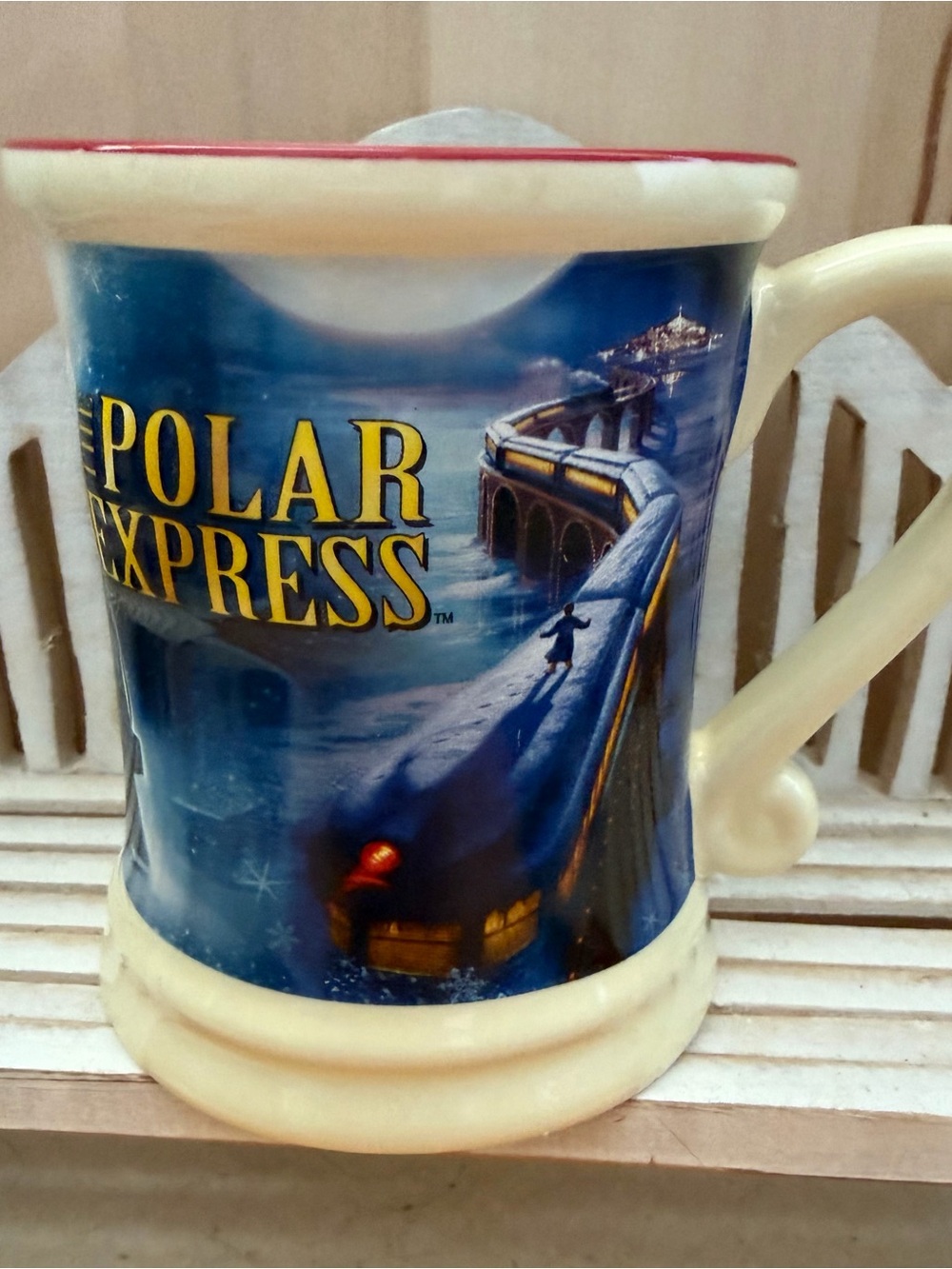 The Polar Express Ceramic Mug - Blue & Cream